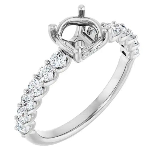 Semi-mount runkotimanteilla 0,62ct (SKU 1105)
