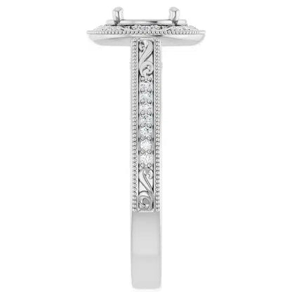 Semi-mount runkotimanteilla 0,16ct (SKU 1106)