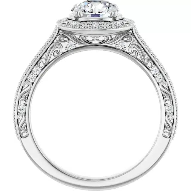 Semi-mount runkotimanteilla 0,16ct (SKU 1106)