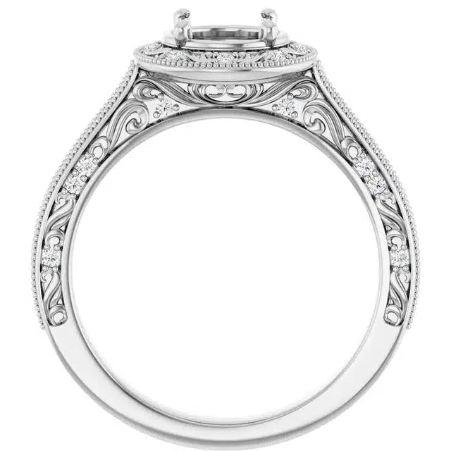 Semi-mount runkotimanteilla 0,16ct (SKU 1106)