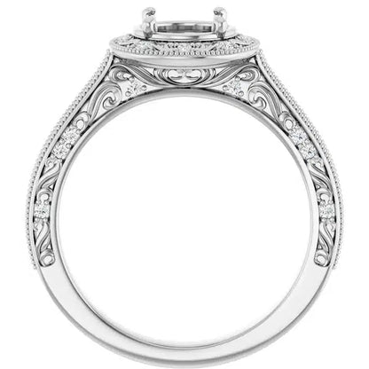 Semi-mount runkotimanteilla 0,16ct (SKU 1106)