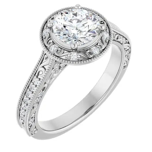 Semi-mount runkotimanteilla 0,16ct (SKU 1106)