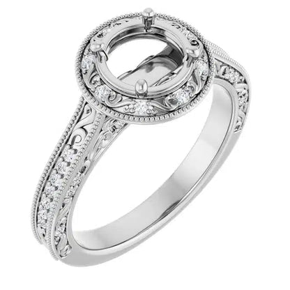 Semi-mount runkotimanteilla 0,16ct (SKU 1106)