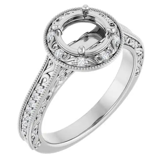 Semi-mount runkotimanteilla 0,16ct (SKU 1106)