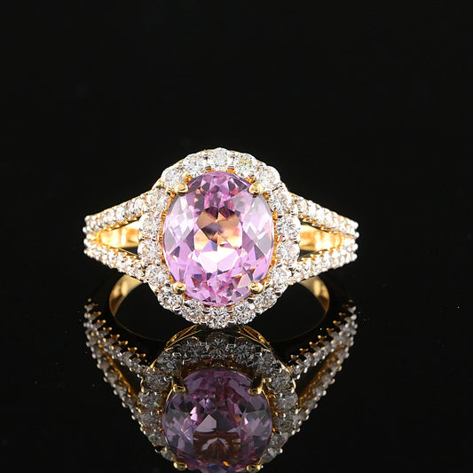 Timantti/kunziittisormus n.6,75ct (SKU 1129)