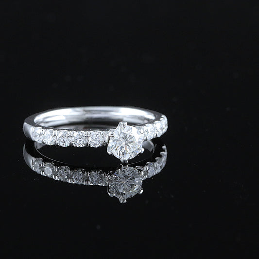 Kultajousi timanttisormus 0,80ct  (SKU 1130)