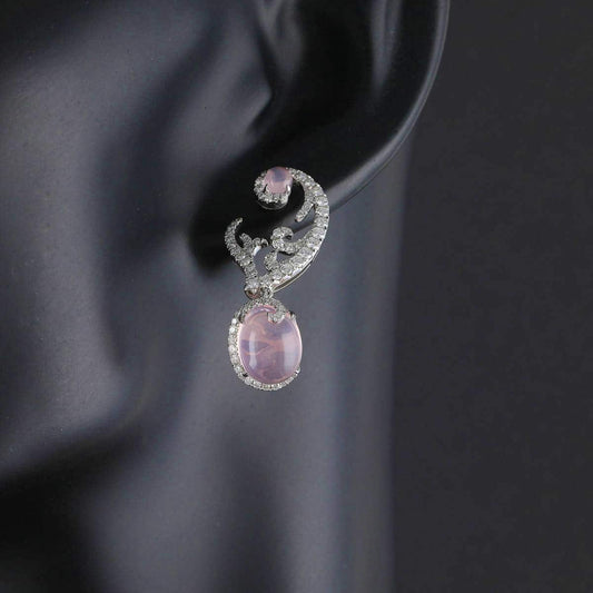 Timantti/ruusukvartsikorvakorut 11,16 ct Sarah Ho (SKU 681)