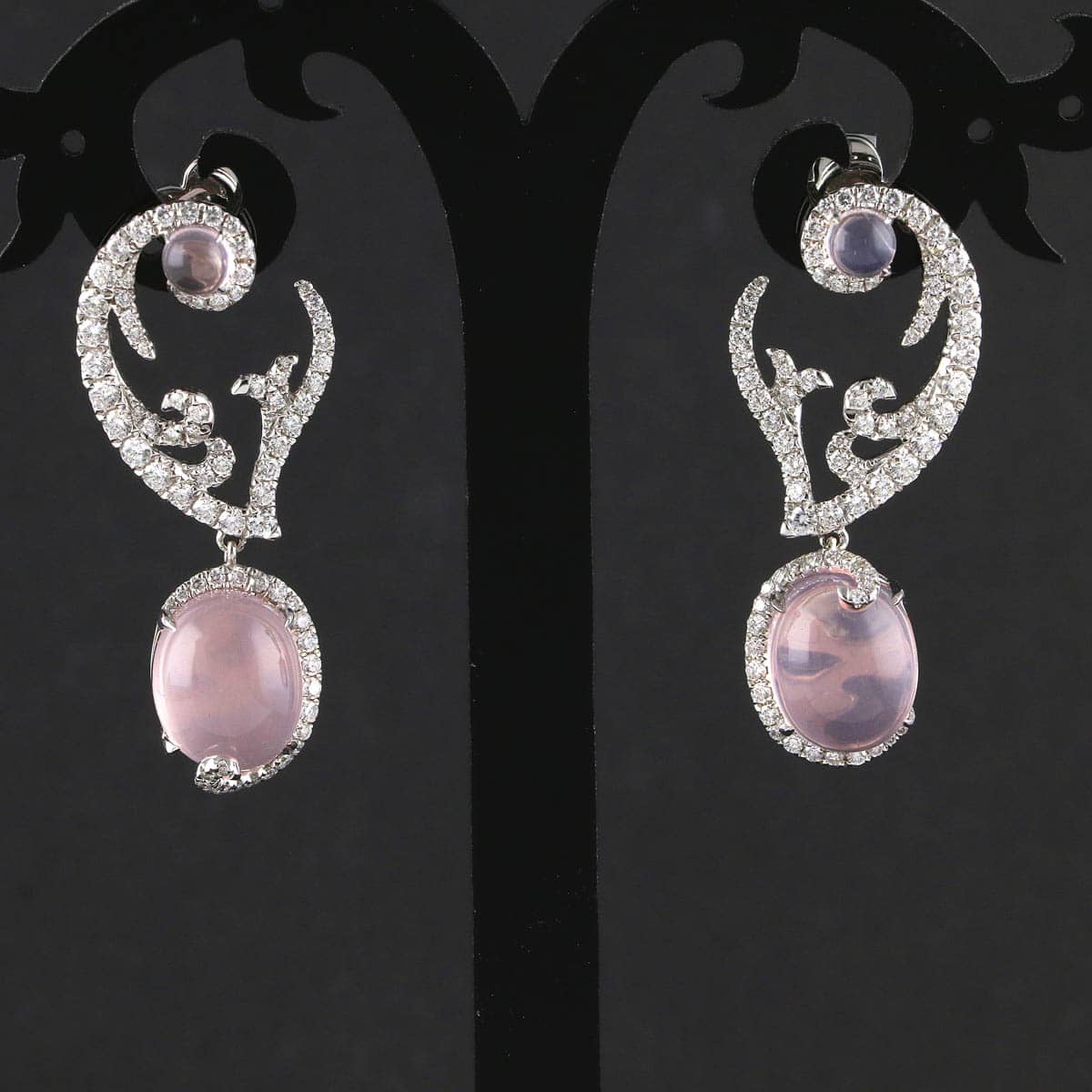 Timantti/ruusukvartsikorvakorut 11,16 ct Sarah Ho (SKU 681)