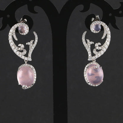 Timantti/ruusukvartsikorvakorut 11,16 ct Sarah Ho (SKU 681)