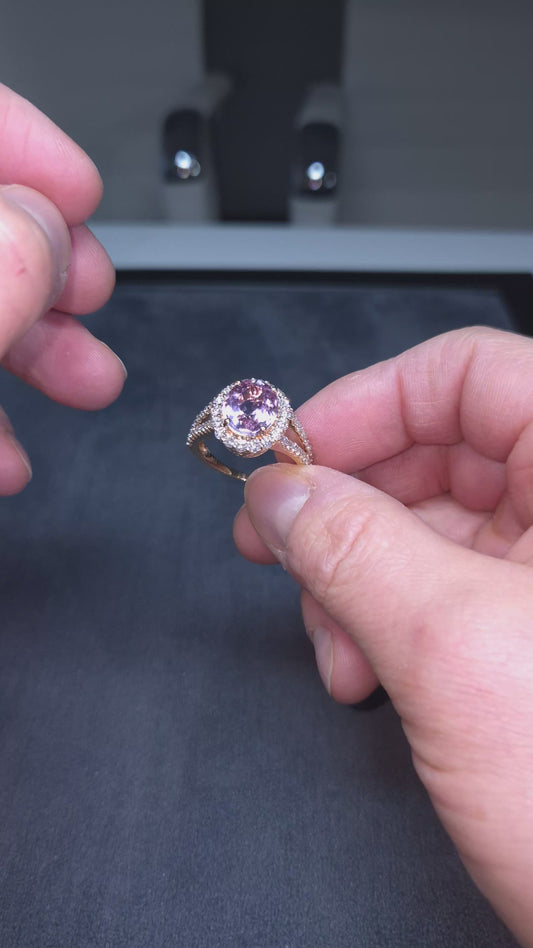 Timantti/kunziittisormus n.6,75ct (SKU 1129)