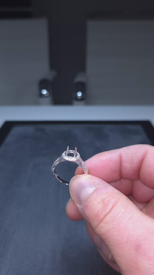 Semi-mount runkotimanteilla 0,16ct (SKU 1106)