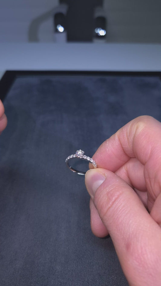 Kultajousi timanttisormus 0,80ct  (SKU 1130)