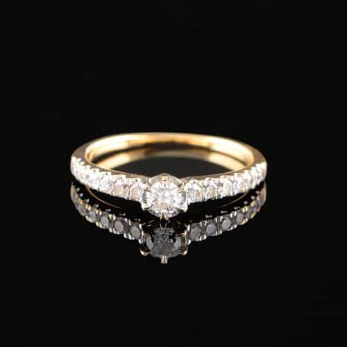 Kultajousi timanttisormus 0,32 ct (SKU 1091)
