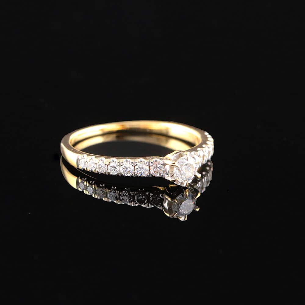 Kultajousi timanttisormus 0,32 ct (SKU 1091) - Image 2