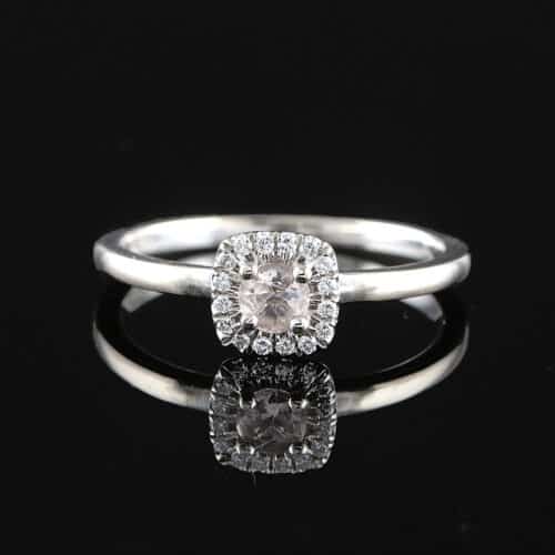 Kultajousi timantti/morganiittisormus 0,25 ct (SKU 1093)