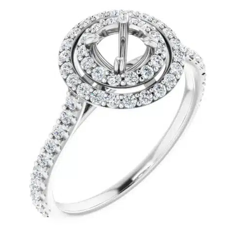Semi-mount runkotimanteilla 0,37ct (SKU 1103)