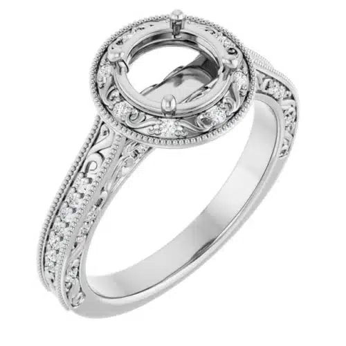 Semi-mount runkotimanteilla 0,16ct (SKU 1106)