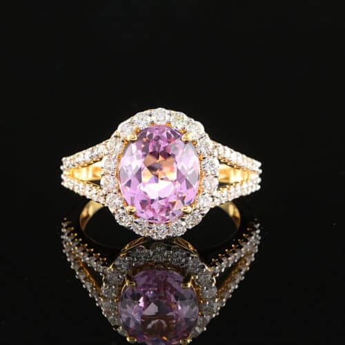 Timantti/kunziittisormus n.6,75ct (SKU 1129)